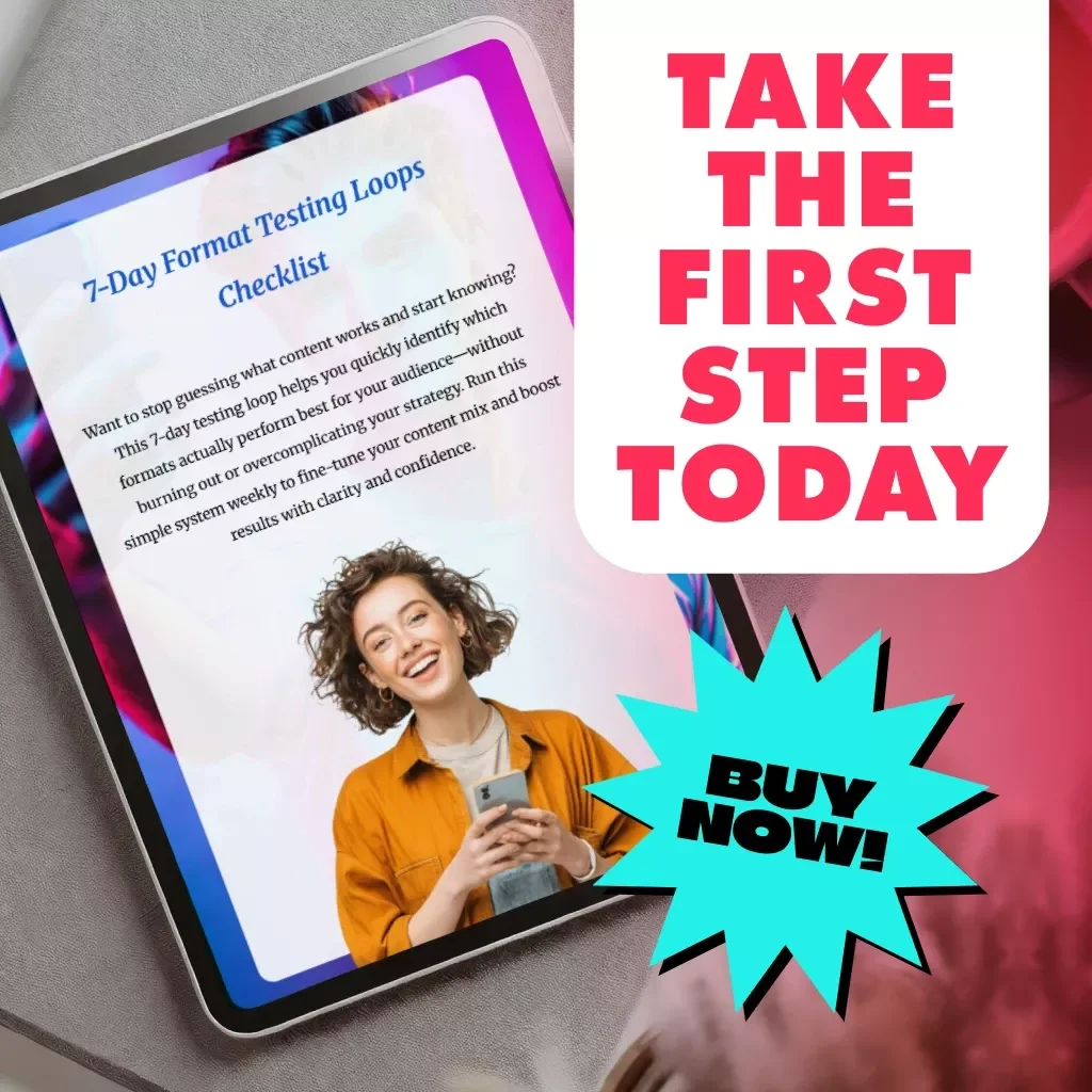 7-Day Format Testing Loops Checklist - Boost Engagement & Conversions with Easy-to-Follow Daily Content Testing
