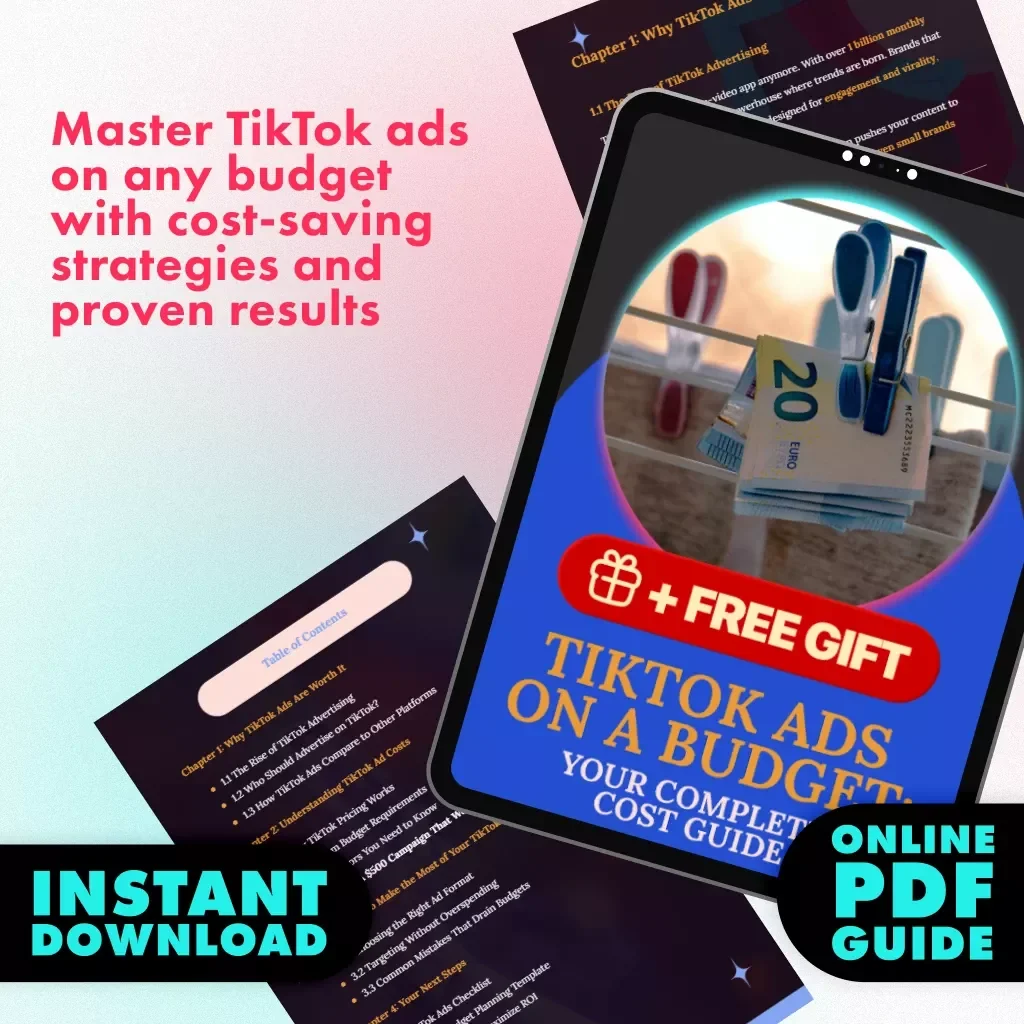 TikTok Ads on a Budget: Your Complete Cost Guide | Digital Download eBook for Beginners | Learn TikTok Advertising Cost & Budgeting Tips