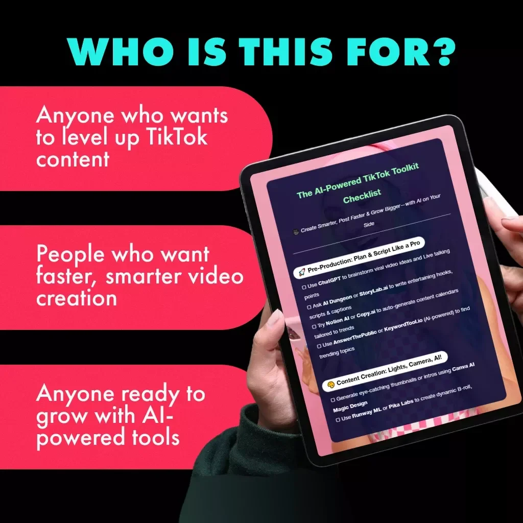 The AI-Powered TikTok Toolkit Checklist | Viral Content Strategy Guide | Digital Download for Creators Using AI Tools for TikTok