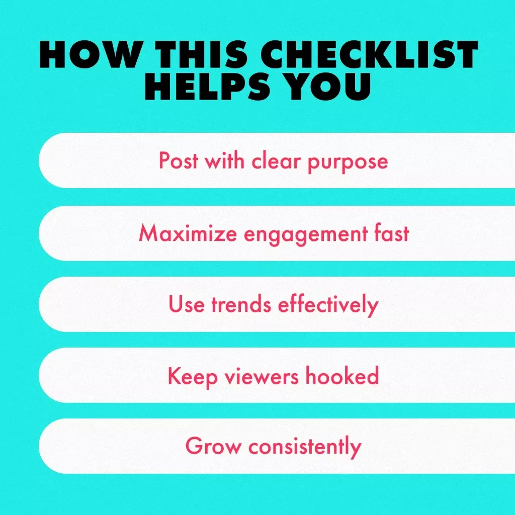 The Ultimate TikTok Posting Checklist | Digital Download Social Media Growth Guide for Engagement, Followers & Content Strategy