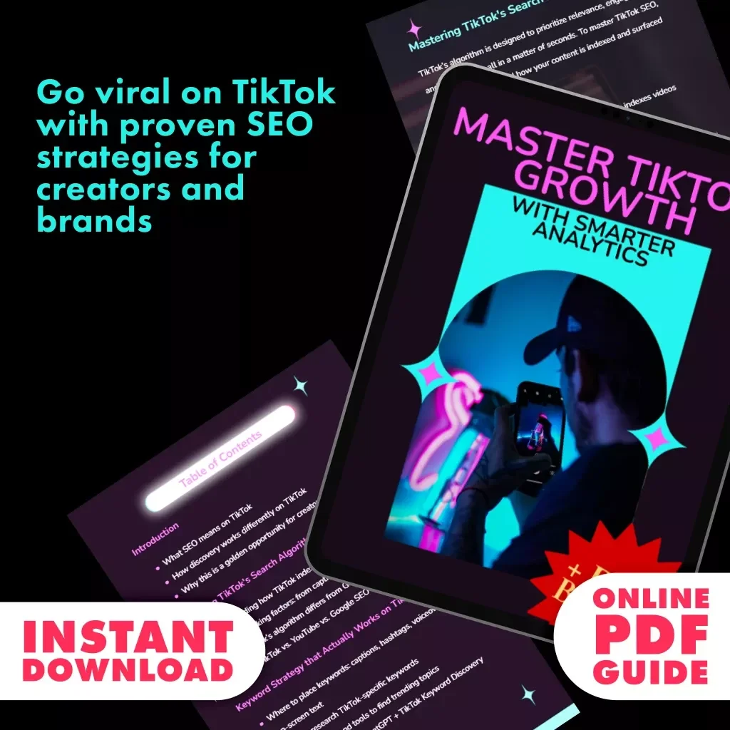 Get Found on TikTok and Go Viral with Purpose | TikTok SEO Strategy Guide for Creators, Influencers & Brands | Digital Download eBook
