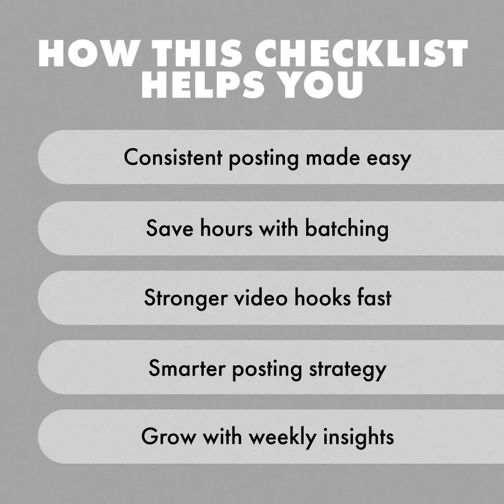 TikTok Sprint Blueprint: Your 7-Step Weekly Content Checklist (+ Bonus Gift!) | How to Build Weekly Content Sprint System for Creators & Entrepreneurs | Digital Download eBook, Guide & Checklist