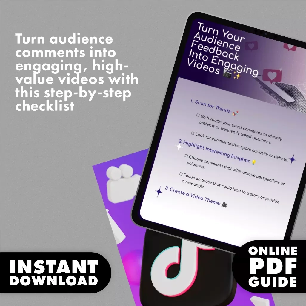 Turn Your Audience Feedback Into Engaging Videos | How to turn comments into new videos | Digital Checklist for Content Creators, Coaches & Entrepreneurs