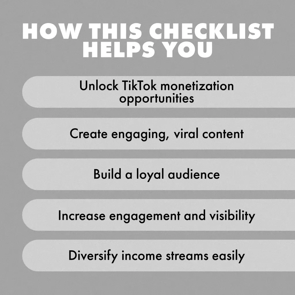 TikTok Money-Making Checklist: How to Make Money on TikTok with Ease