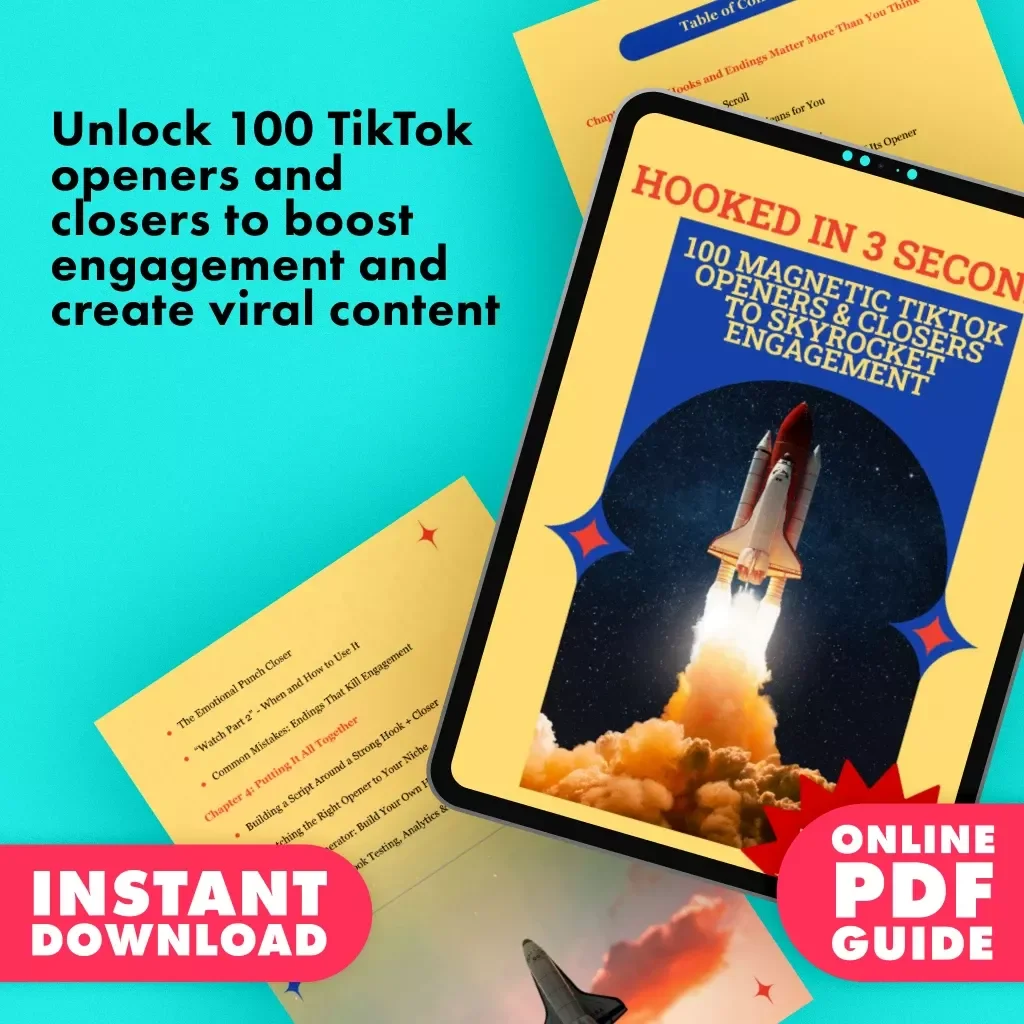 Hooked in 3 Seconds: 100 Magnetic TikTok Openers & Closers to Skyrocket Engagement - Guide for High-Performing Content Creators