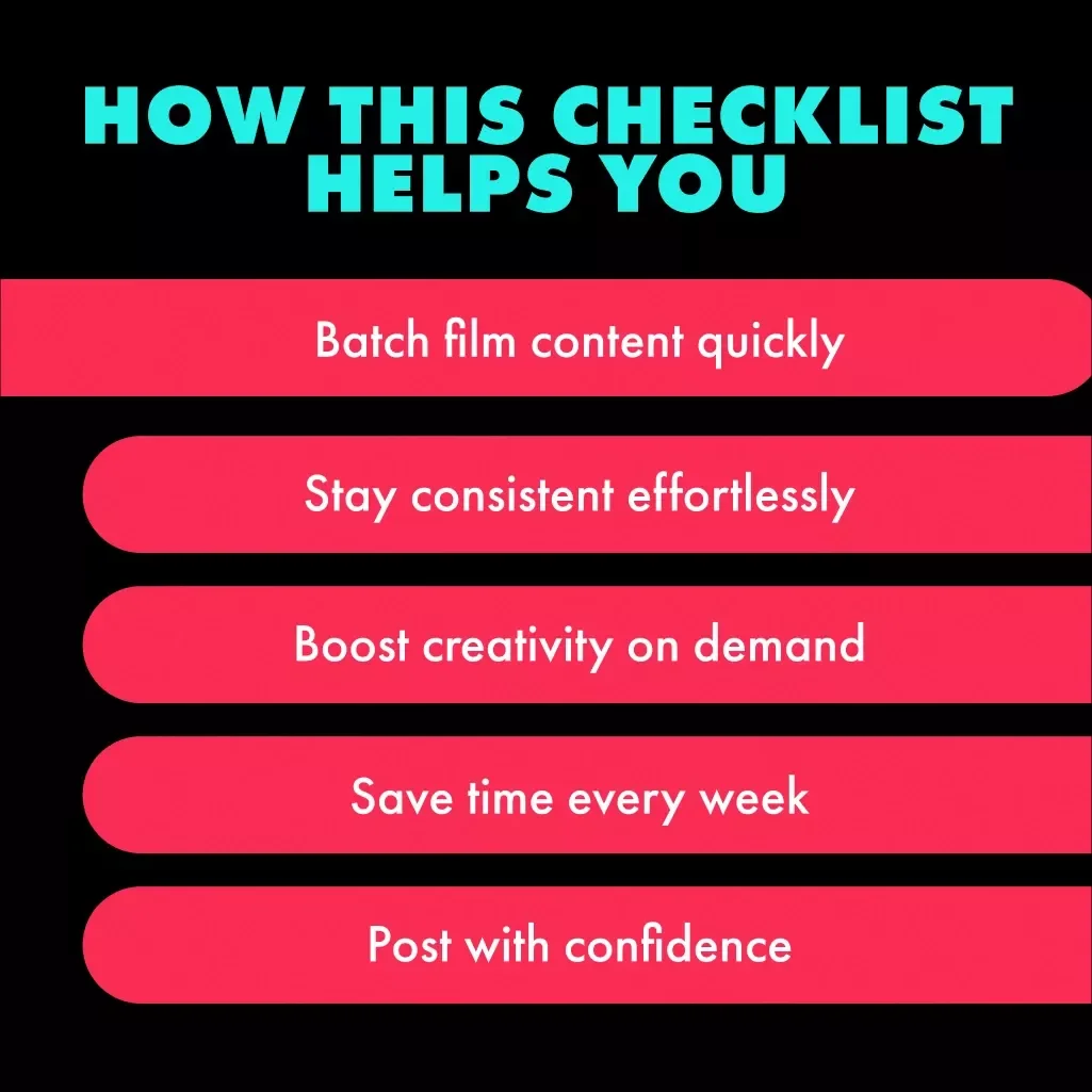 TikTok Blitz Mode: Film 5 Scroll-Stopping Videos in Just 1 Hour! | Digital Download Guide, eBook & Checklist | How to Film 5 TikToks in One Hour