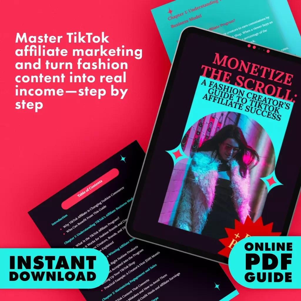 Monetize the Scroll: A Fashion Creator’s Guide to TikTok Affiliate Success | Digital Download Guide for Fashion Brands & Creators | TikTok Shop Strategy, Affiliate Marketing & Content Tips