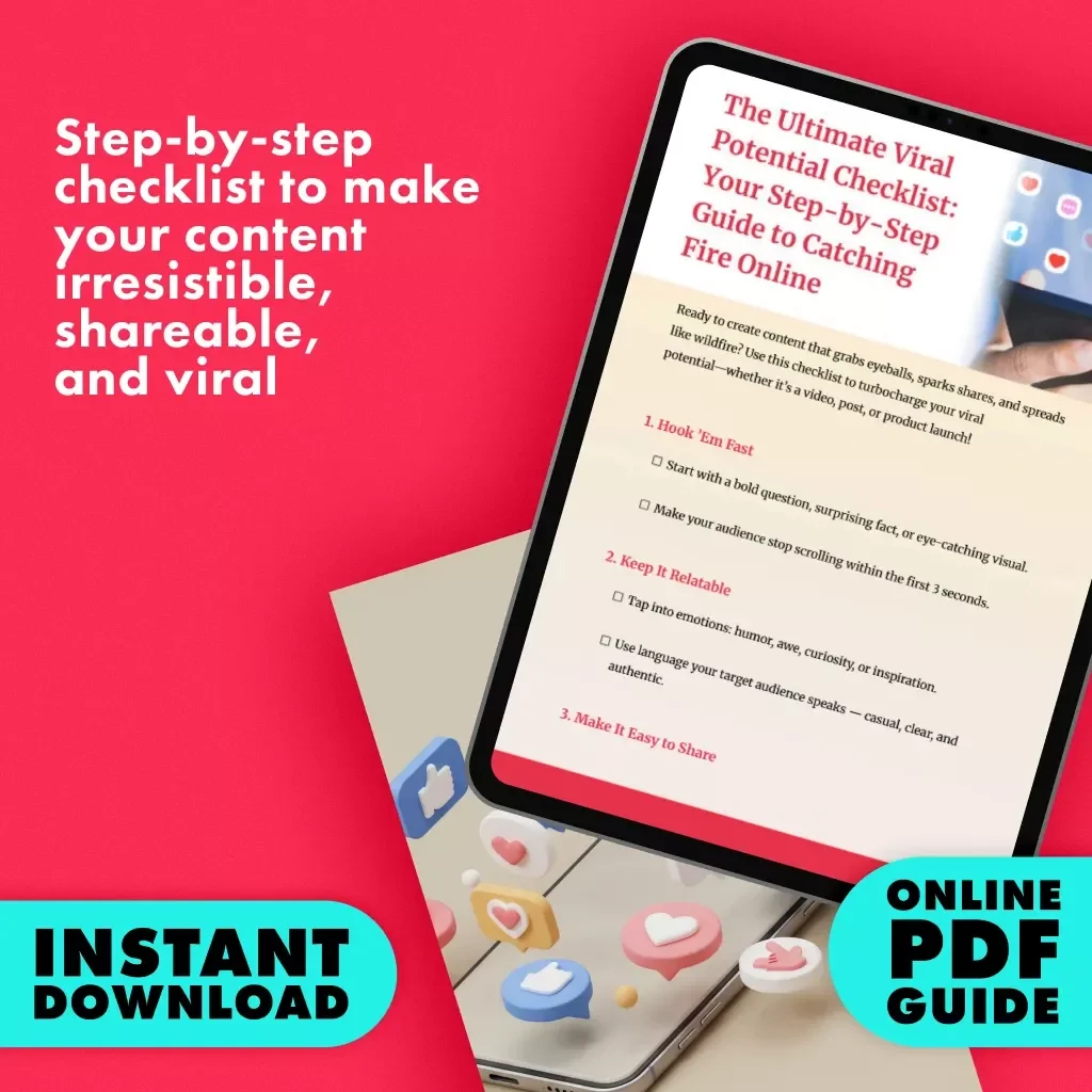 The Ultimate Viral Potential Checklist: Your Step-by-Step Guide to Catching Fire Online | Digital Download Viral Marketing eBook & Social Media Content Strategy Guide | A Checklist for Viral Potential