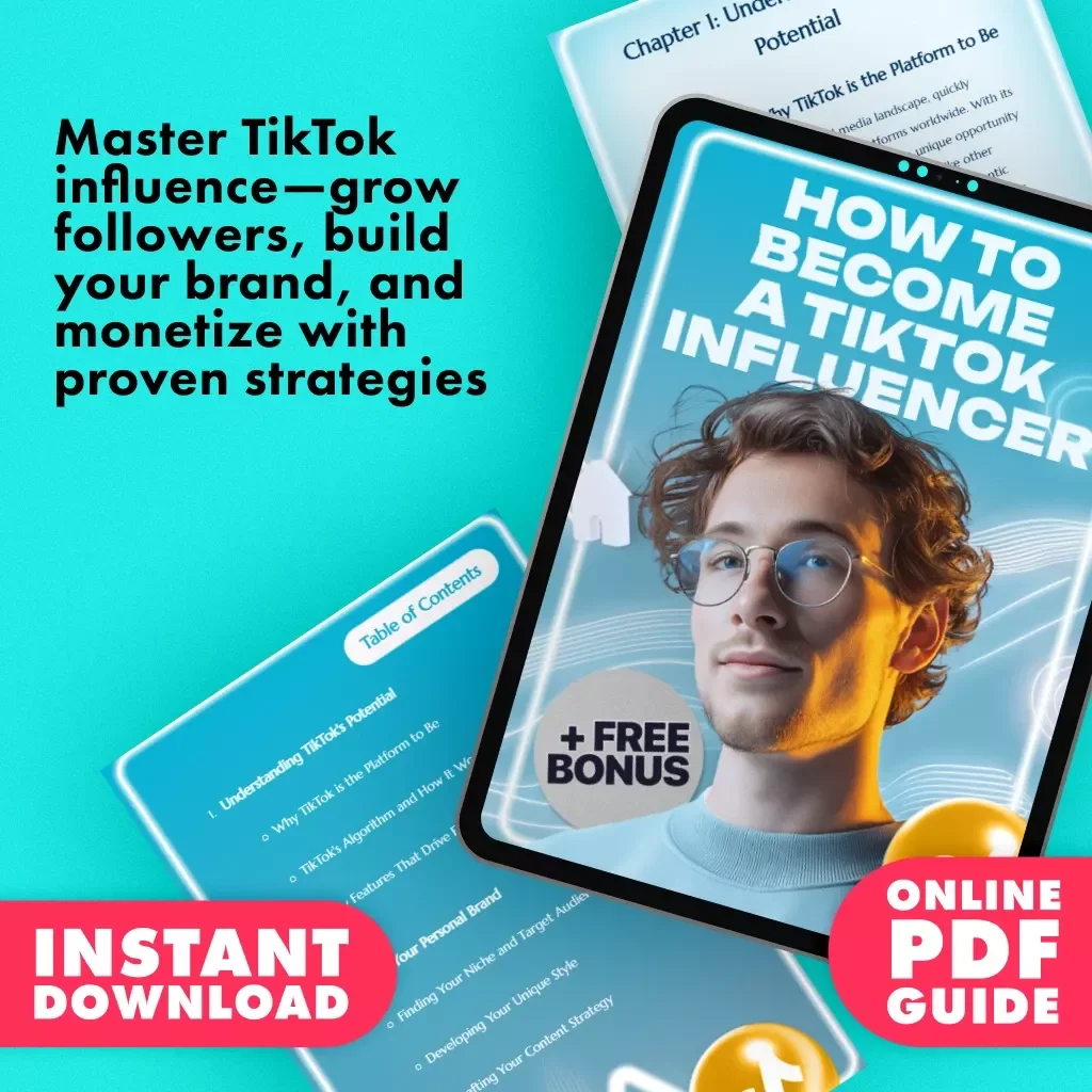 How to Become a TikTok Influencer | Digital Download Guide for Beginners, Creators & Aspiring Influencers | eBook + Checklist on Growth, Branding & Monetization