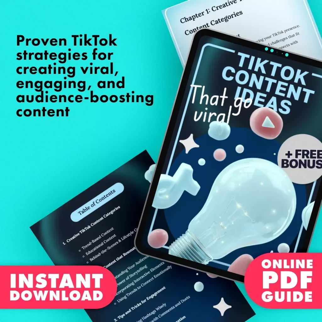 TikTok Content Ideas That Go Viral | Digital Download Guide for Creative, Trend-Based & Engaging TikTok Content Ideas