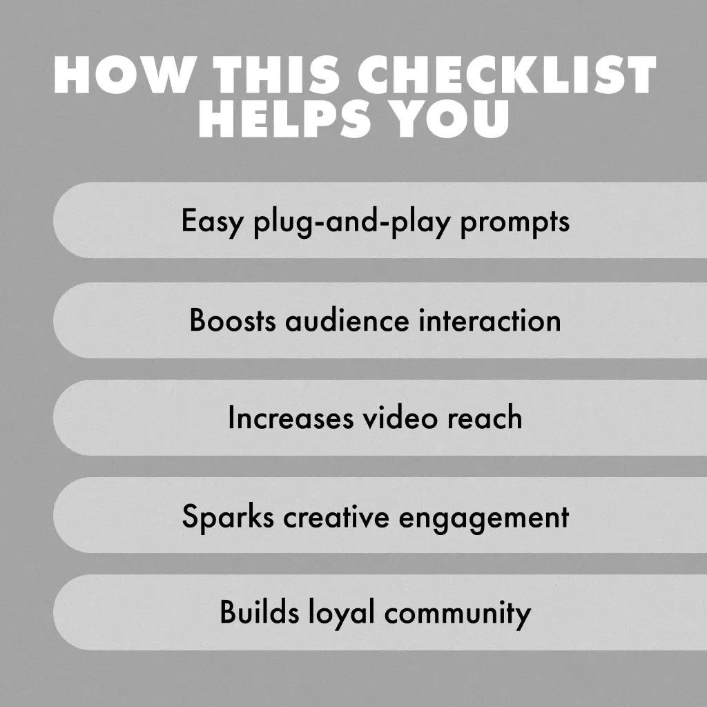 Call-to-Comment Prompts for TikTok Engagement | Digital Checklist for Boosting TikTok Comments & Engagement