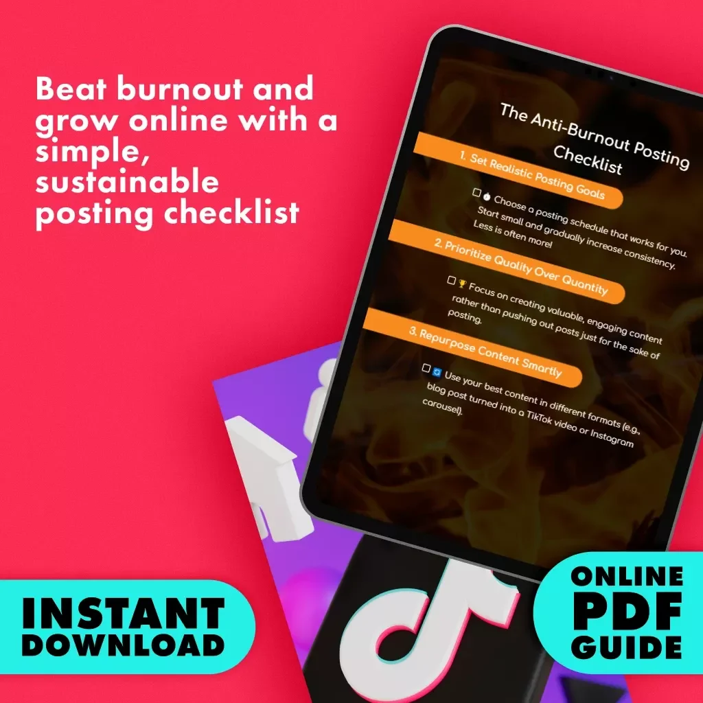 The Anti-Burnout Posting Checklist | Social Media Content Strategy | The Anti-Burnout Posting Plan for Creators & Entrepreneurs