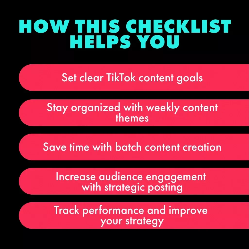 90-Day TikTok Content Calendar Checklist - Plan & Grow Your TikTok Strategy