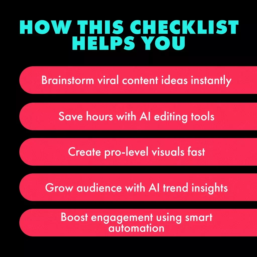The AI-Powered TikTok Toolkit Checklist | Viral Content Strategy Guide | Digital Download for Creators Using AI Tools for TikTok