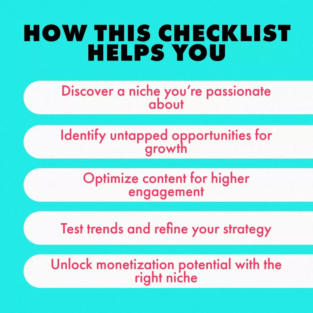 TikTok Niche Knockout: Your Ultimate Checklist to Pick the Perfect Niche and Win Big | Digital Download Checklist