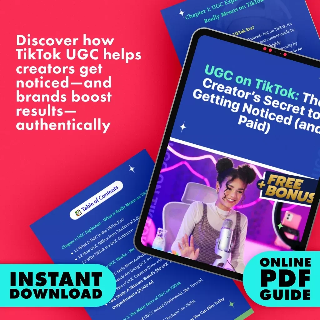 UGC on TikTok: The Creator’s Secret to Getting Noticed (and Paid) | Digital Guide for Beginners | What Is UGC in TikTok Explained | eBook + Checklist for Aspiring UGC Creators