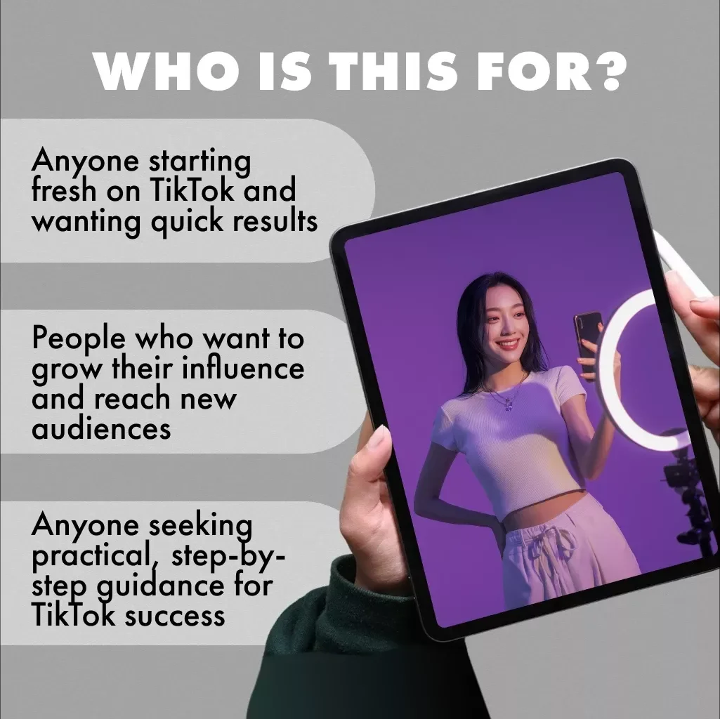 Fast-Track Your TikTok Growth | How to Grow on TikTok Fast Guide for Creators, Influencers & Businesses | Digital Download eBook & Checklist