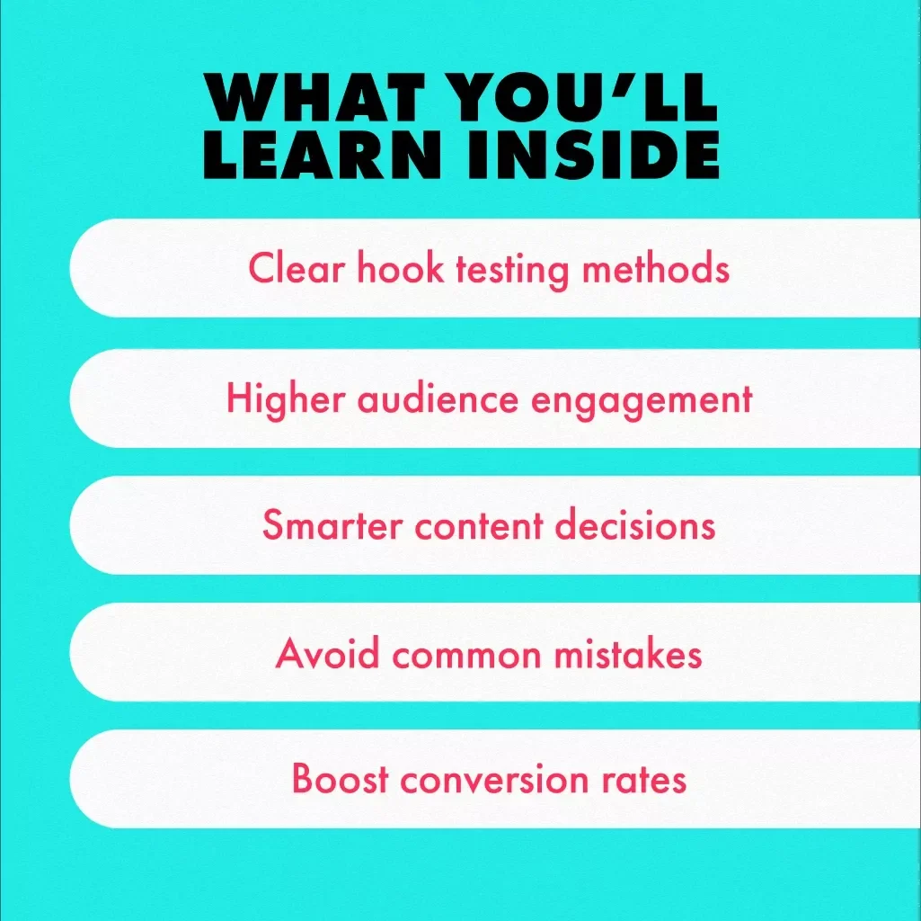 Mastering Hook Testing: Crafting Irresistible Content | Digital Guide for How to Test Hooks Systematically, Boost Engagement & Conversion | eBook for Content Creators & Marketers