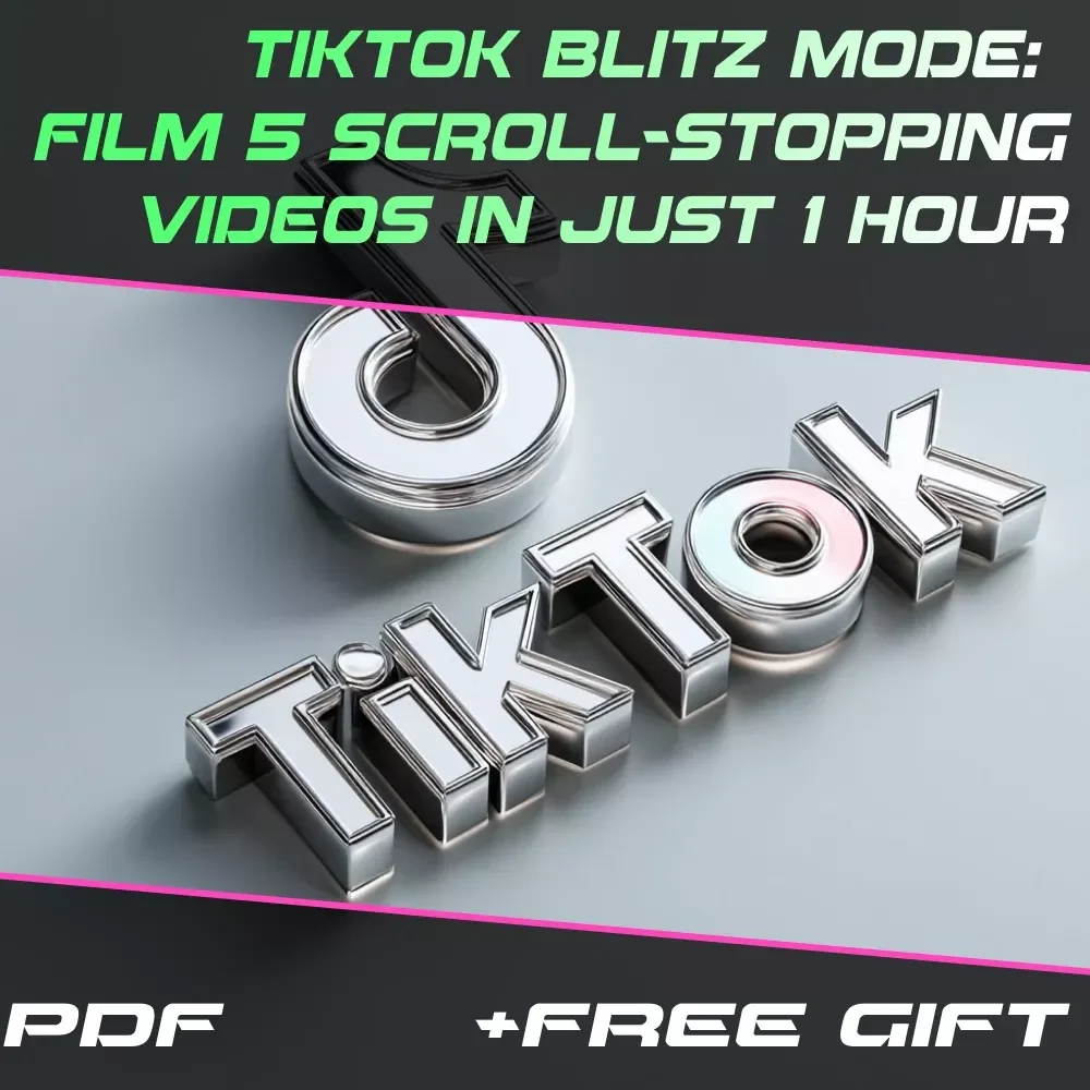 TikTok Blitz Mode: Film 5 Scroll-Stopping Videos in Just 1 Hour! | Digital Download Guide, eBook & Checklist | How to Film 5 TikToks in One Hour