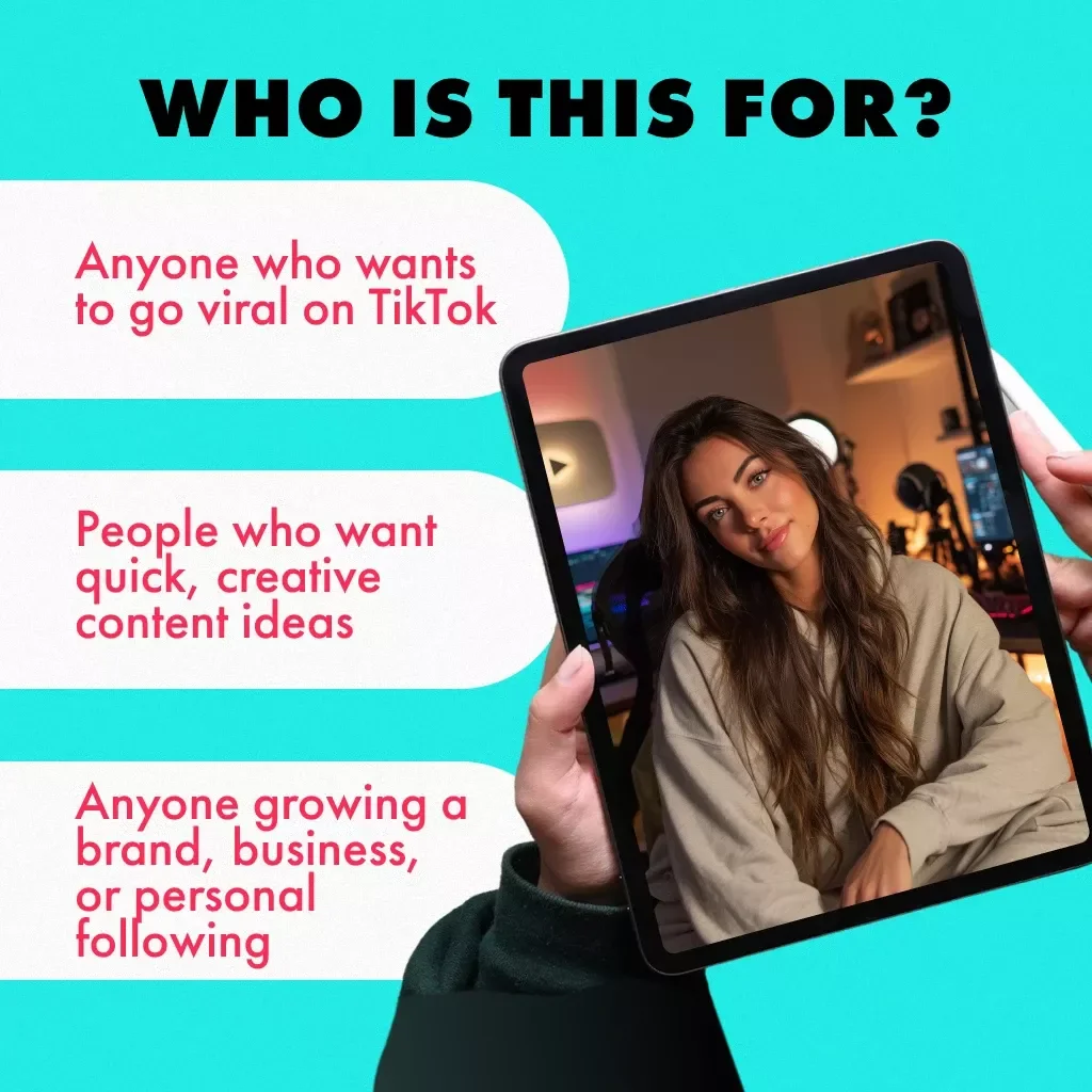 100 Viral TikTok Ideas: Your Ultimate Guide to Going Viral | TikTok Content Creation Guide, eBook & Viral Video Checklist for Creators