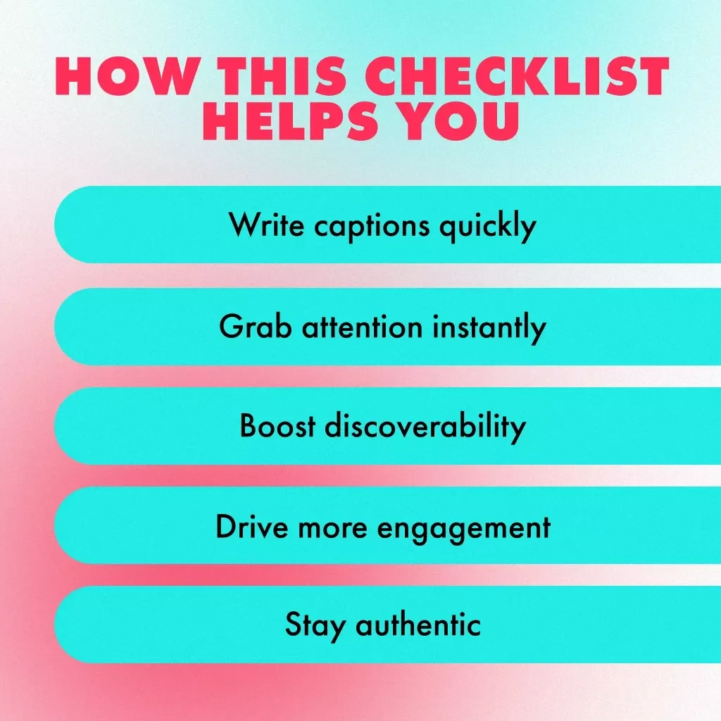 TikTok Captions That Capture Attention | Viral TikTok Captions Checklist for Creators, Influencers & Social Media Success | Digital Download eBook & Guide