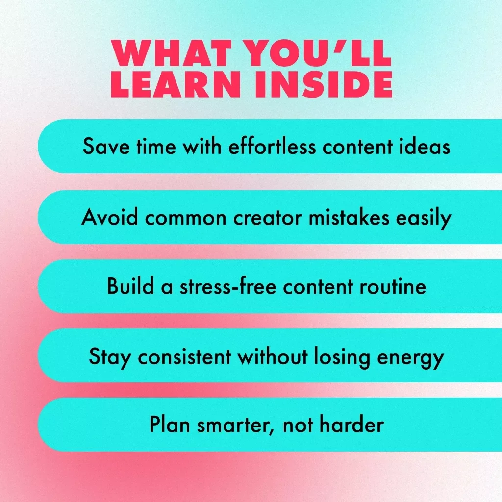 A Low-Energy Content Strategy for Busy Creators | Digital Guide for TikTok Growth, Simple Content Planning, & Stress-Free Scheduling
