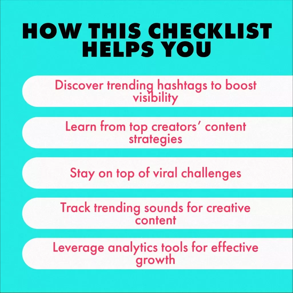 Trend Research Checklist for TikTok - A Digital Guide to Discovering the Latest Trends