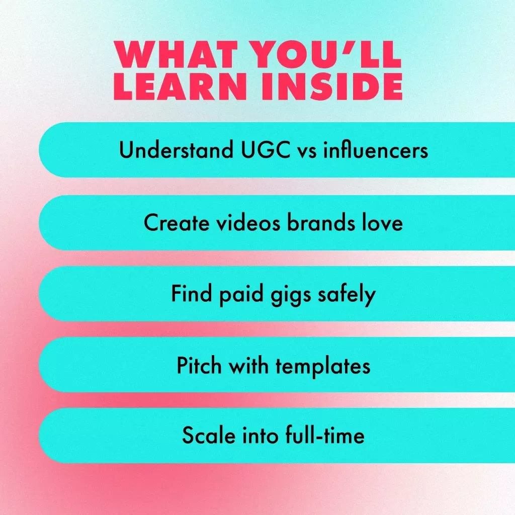 TikTok UGC Unlocked: Becoming a Paid Creator | How to Become a UGC Creator on TikTok | Digital Guide for Beginners, eBook, Checklist for Paid UGC Work