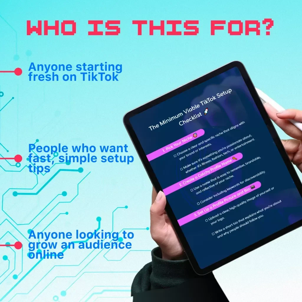 The Minimum Viable TikTok Setup Checklist | TikTok Growth Guide | Digital Download for Beginners, Creators & Small Businesses