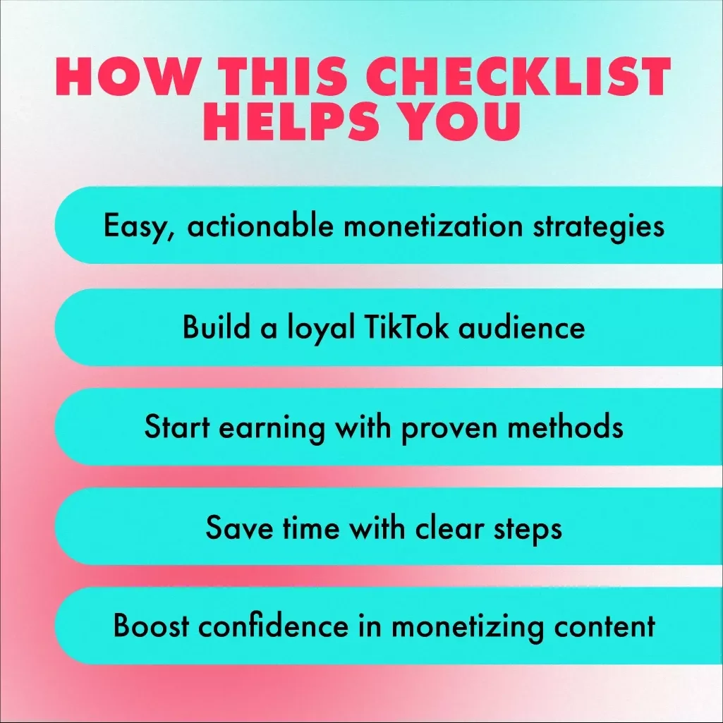 Ultimate TikTok Monetization Checklist | Digital Download Guide for Creators, Influencers & Online Entrepreneurs | TikTok Monetization Methods to Grow & Earn