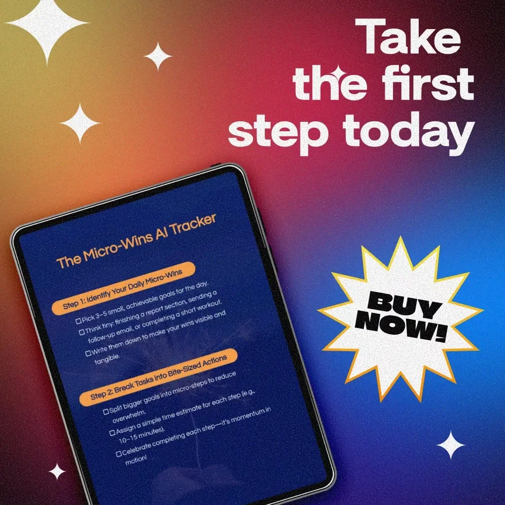 The Micro-Wins AI Tracker | Productivity Checklist | Digital Download Goal Setting & Daily Planner