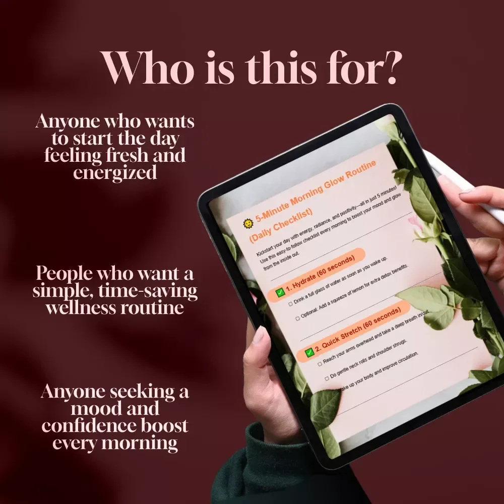 5-Minute Morning Glow Routine (Daily Checklist) | Self Care, Skincare, Wellness, Productivity, Digital Download, Morning Ritual Guide