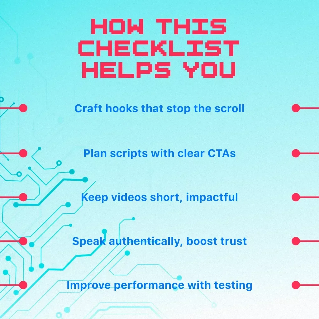TikTok Scriptwriting Checklist to Hook, Hold & Hype Your Audience | Digital Download for Creators | Scriptwriting Tips for Engaging TikTok Videos | eBook, Guide & Cheatsheet