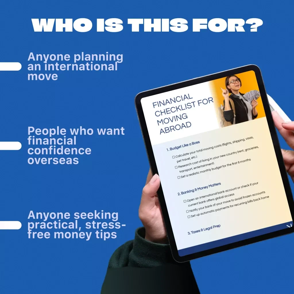 Financial Checklist for Moving Abroad | Budget Like a Boss | Digital Download | International Relocation Planning Tool | Expat Finance Guide PDF