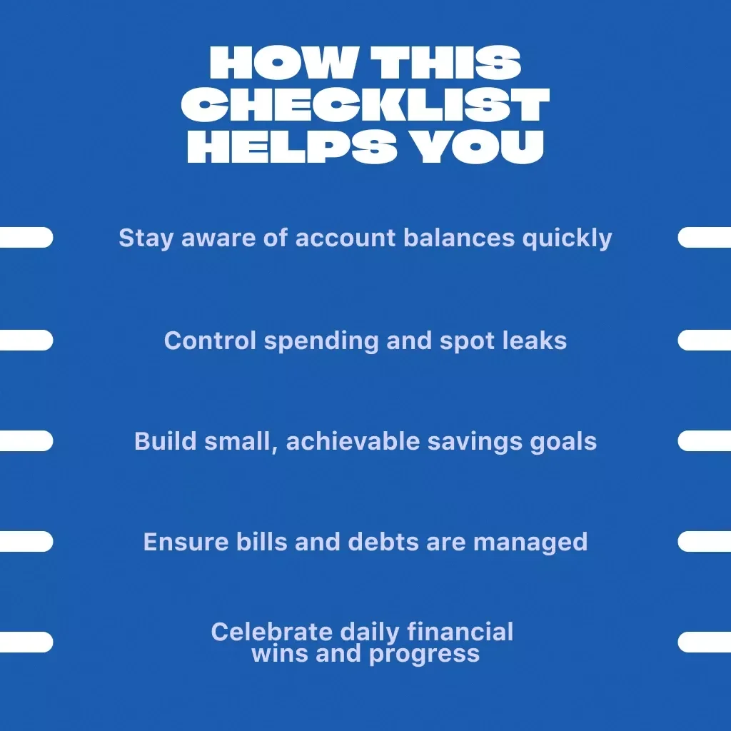 2-Minute Daily Finance Check-In Routine Checklist | Quick Financial Habits for Busy People
