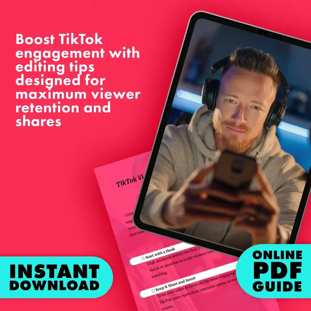 TikTok Video Editing Tips for High Retention | Digital Download Checklist for Creators, Social Media Strategy, Viral Growth Guide