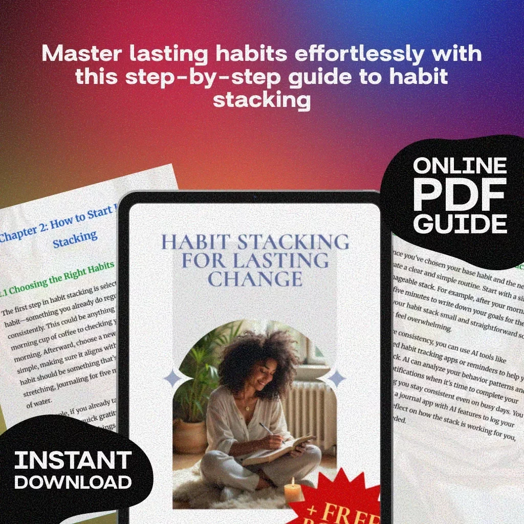 Habit Stacking for Lasting Change | Digital Guide for Productivity, Personal Growth & Sustainable Habits