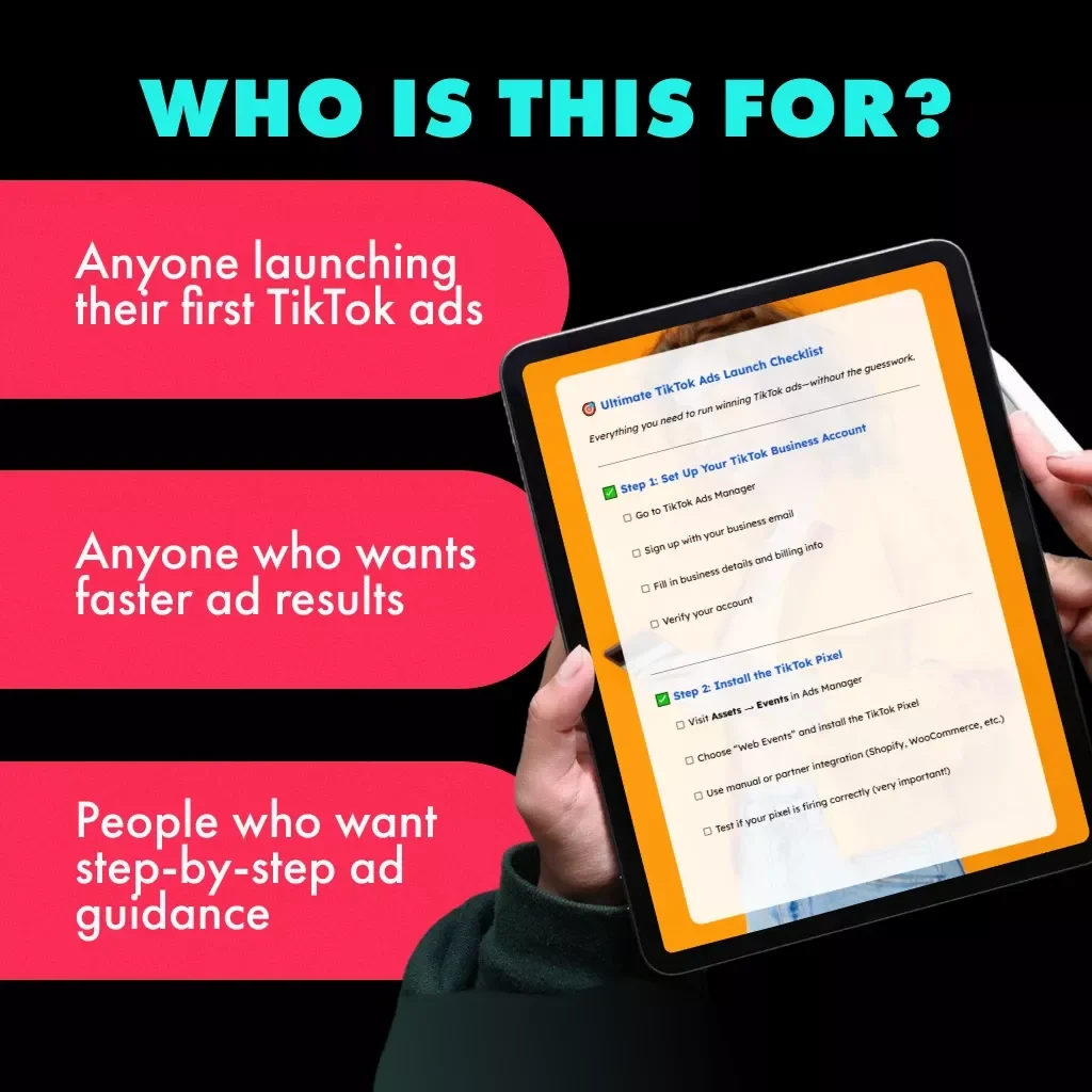 Ultimate TikTok Ads Launch Checklist | Digital Download | How to Run Ads on TikTok | eBook Style Guide for Beginners & Marketers