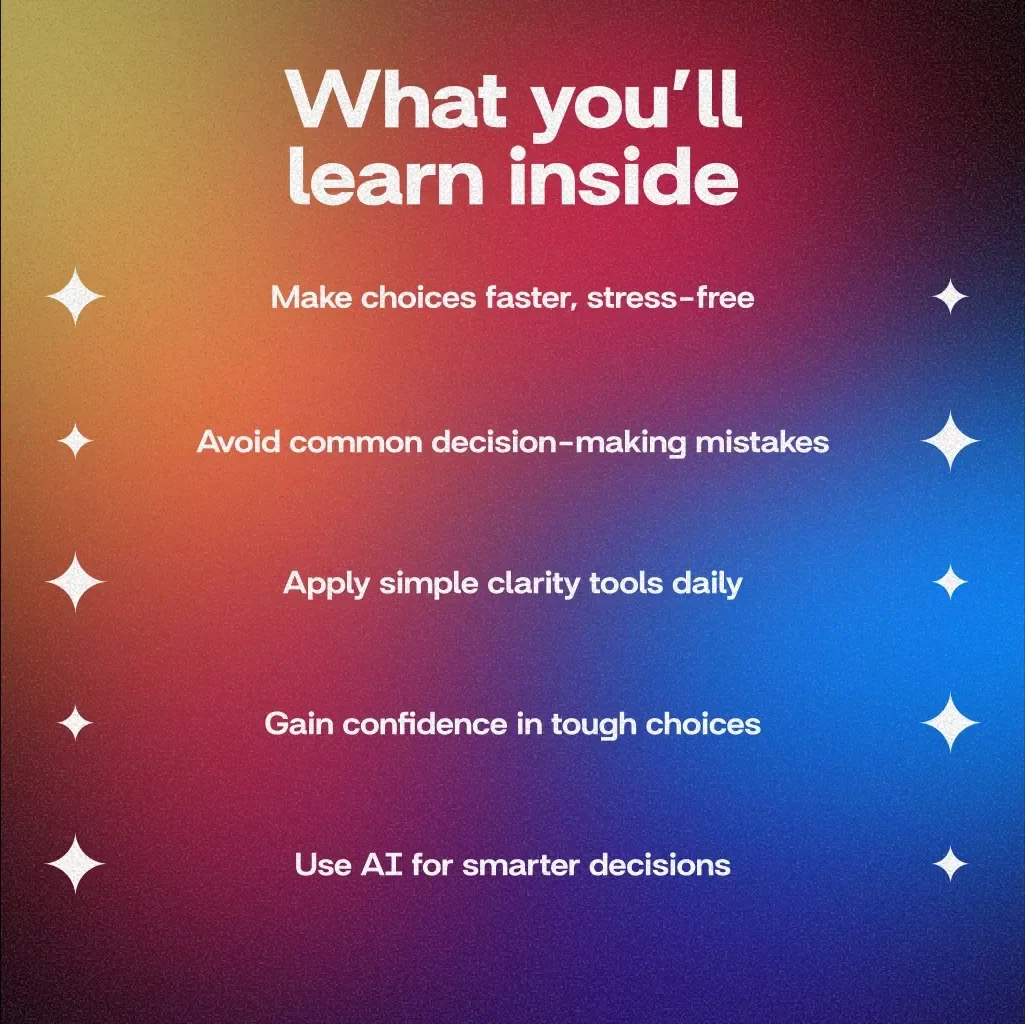 Decision Clarity Workbook | Self-Help Guide for Better Choices, Personal Growth, Career Clarity, and Confidence in Decision Making | Digital Download eBook & Checklist | KEYWORDS