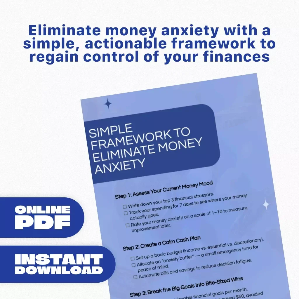 Simple Framework to Eliminate Money Anxiety - Financial Checklist for Budgeting & Money Management