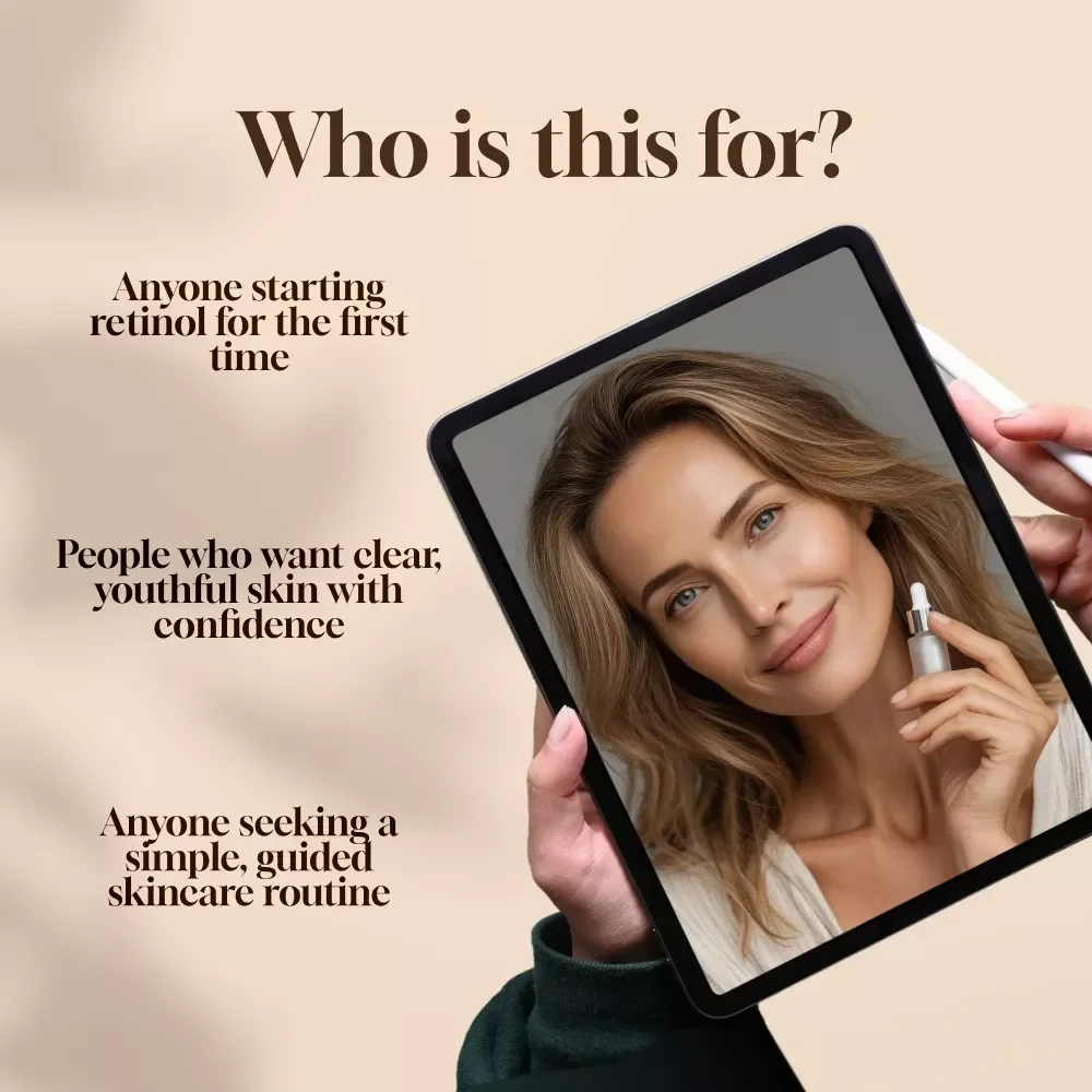 Retinol Starter Plan: Dos, Don’ts, Timeline | Beginner Skincare Guide | Digital Download eBook, Checklist & AI Prompts for Retinol Routine