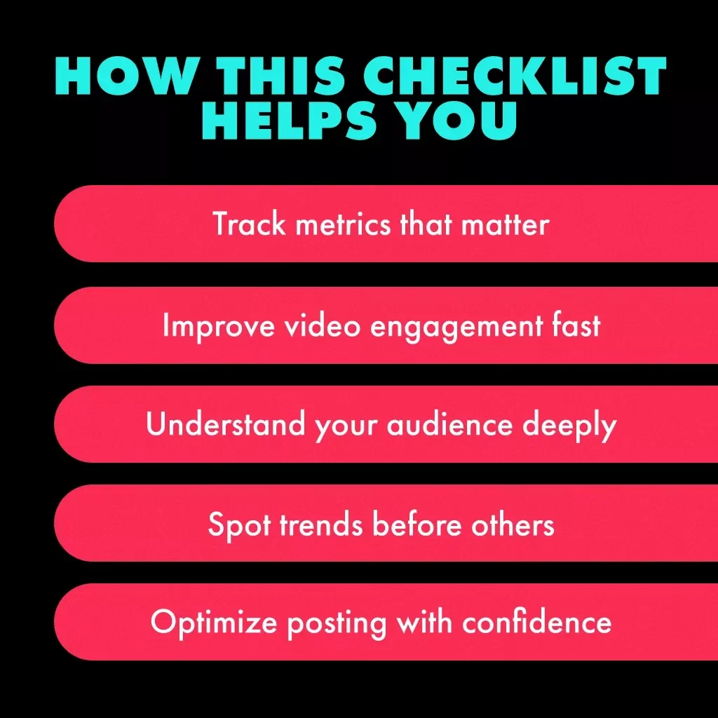 TikTok Analytics Success Checklist | Digital Download | Social Media Growth Guide | How to Check TikTok Analytics for Content Creators & Influencers