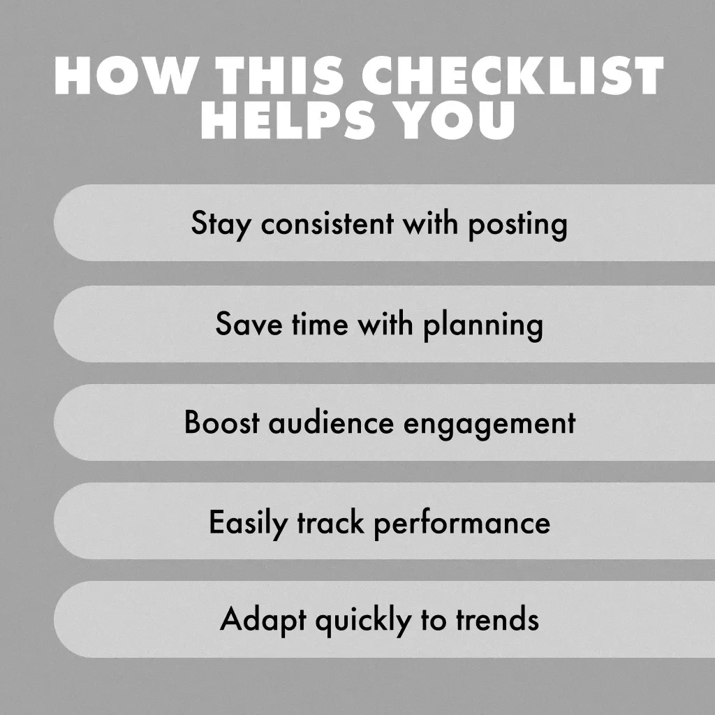 TikTok Content Calendar Checklist | Digital Download for Content Creators, Social Media Strategy Guide, eBook & Marketing Planner