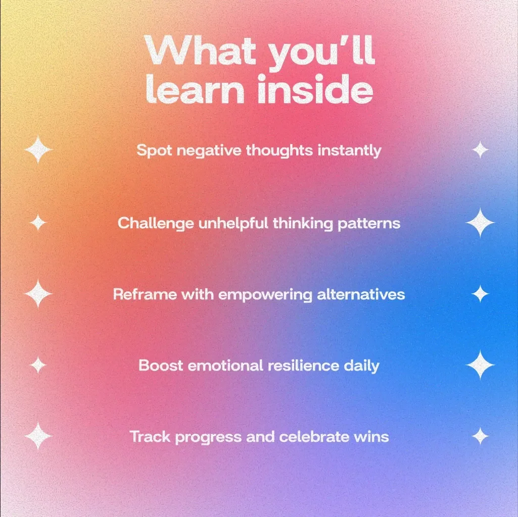 Practical Guide to Reframe Negative Thoughts Fast | Mental Wellness Checklist | Mindset Journal Prompts | Digital Self-Help eBook PDF