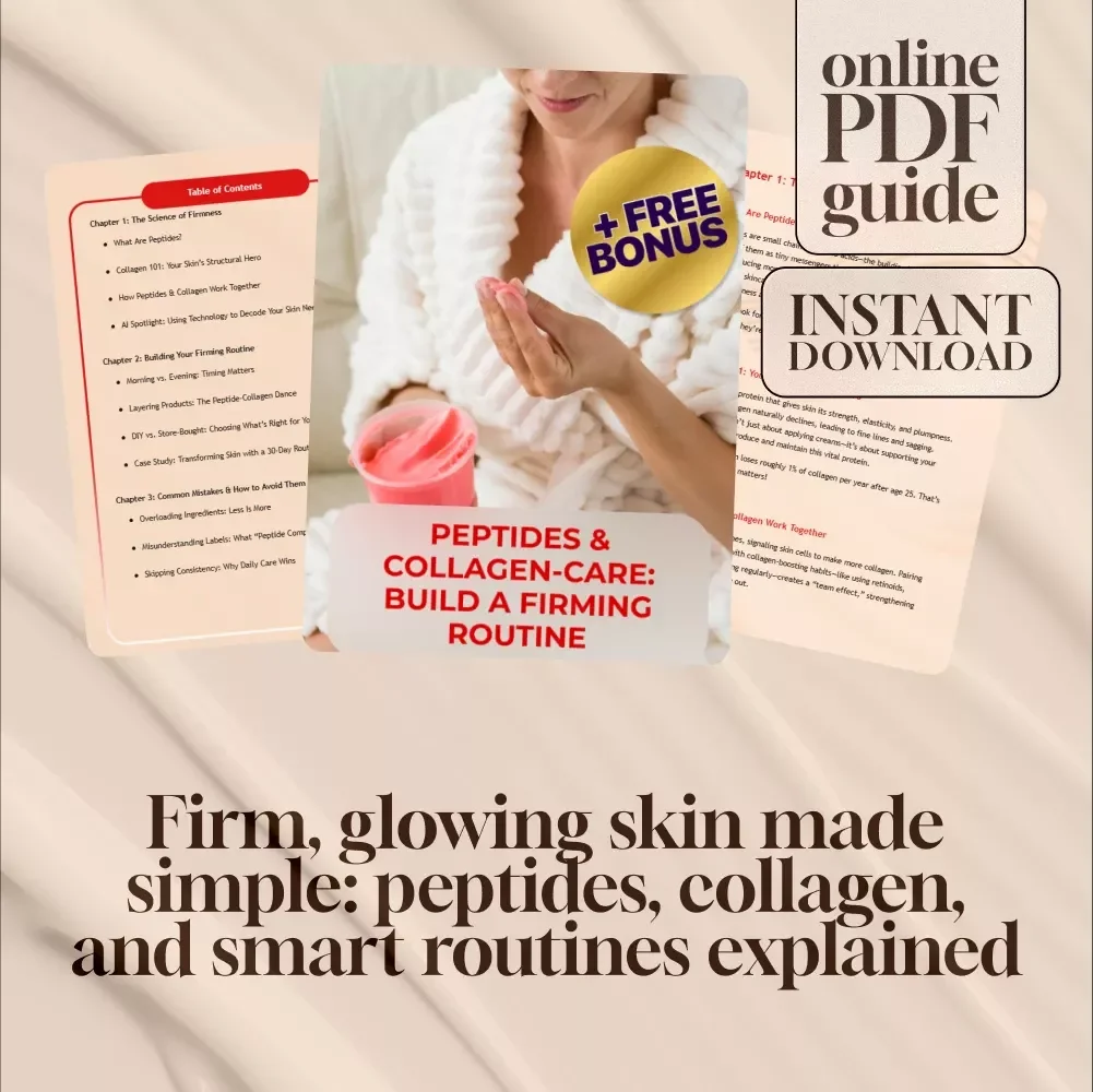 Peptides & Collagen-Care: Build A Firming Routine | Skincare Guide, Digital Download, Anti-Aging eBook, Skin Firmness Checklist, Beauty Routine PDF