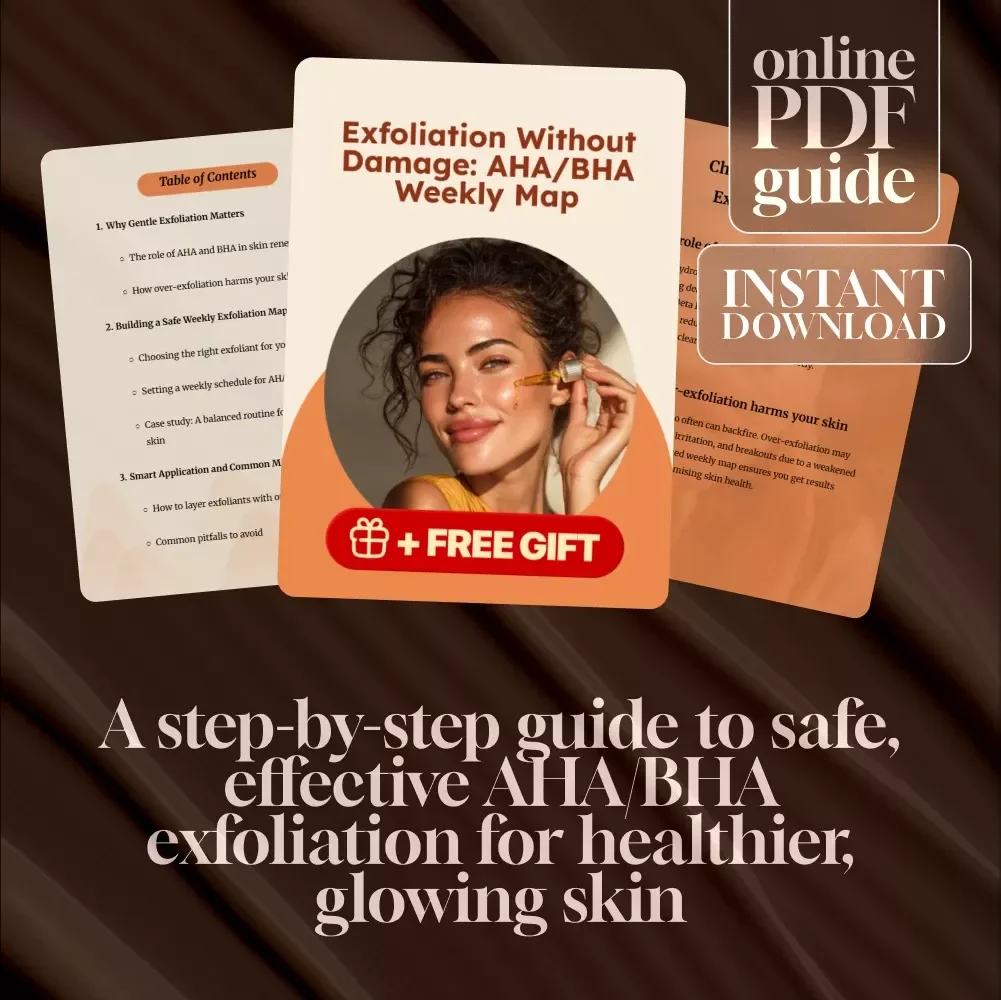 Exfoliation Without Damage: AHA/BHA Weekly Map | Skincare Guide for Gentle Exfoliation, Clear Skin, Digital Download eBook & Checklist