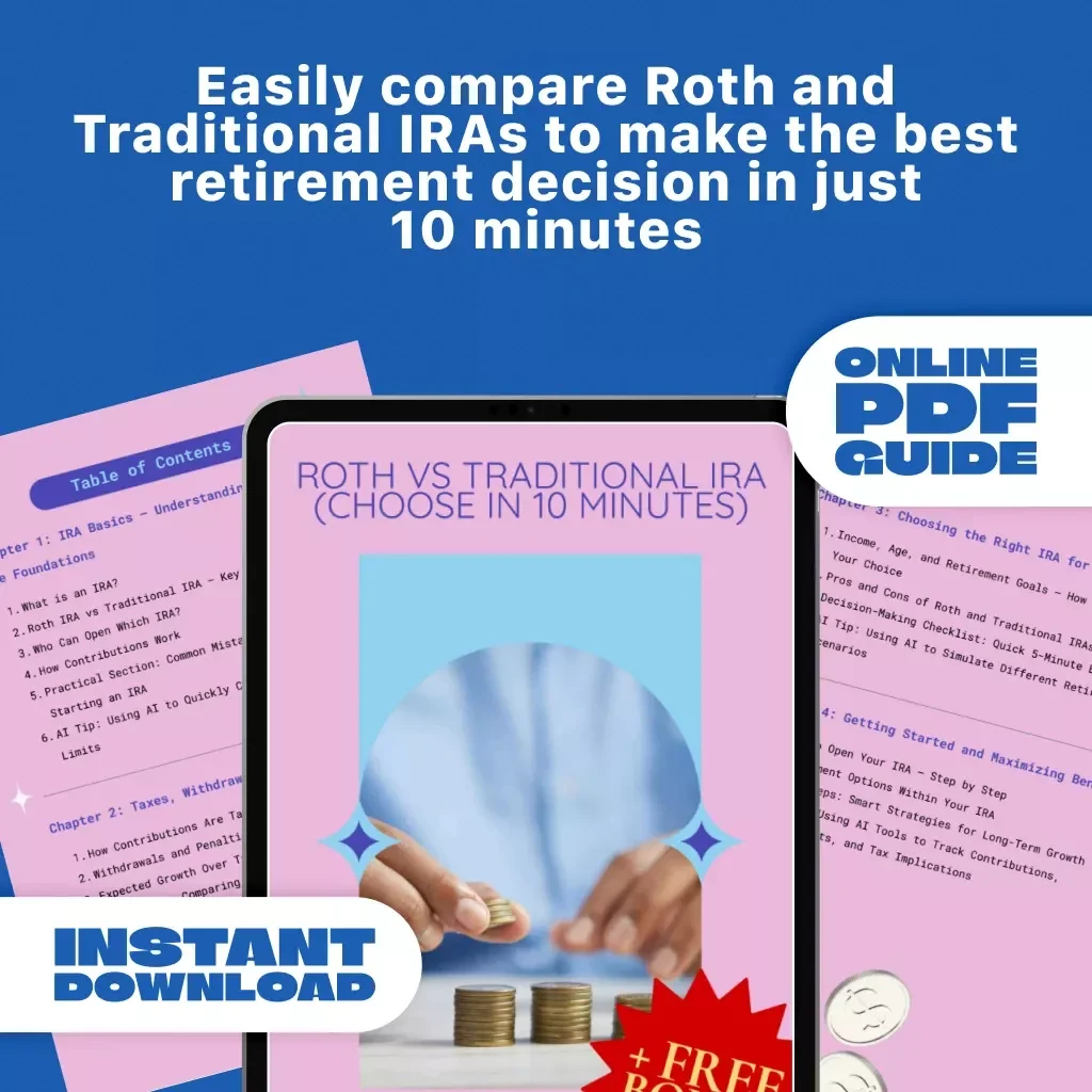 Roth vs Traditional IRA Guide: Choose the Best Option in Just 10 Minutes – Easy-to-Follow eBook