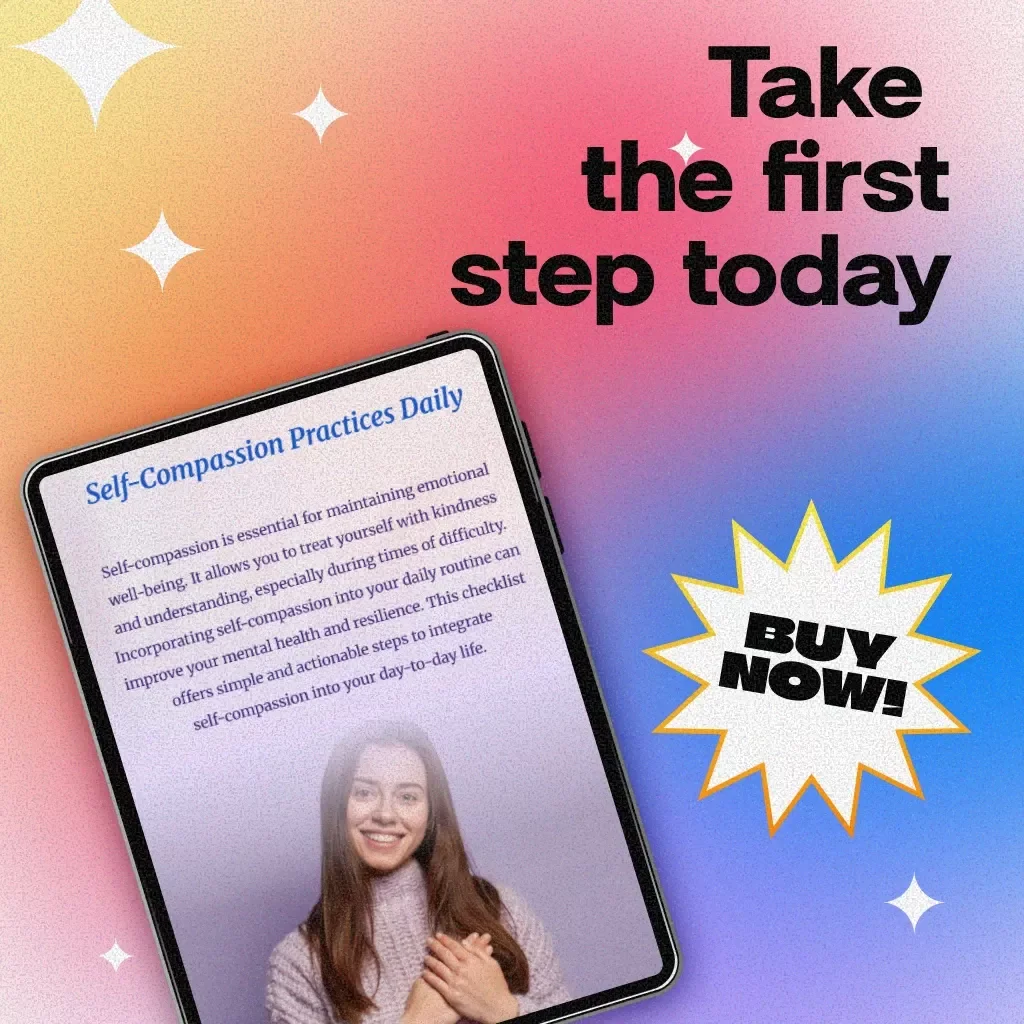 Self-Compassion Practices Daily Checklist | Mindfulness, Self-Love, Personal Growth, Mental Wellness Digital Download