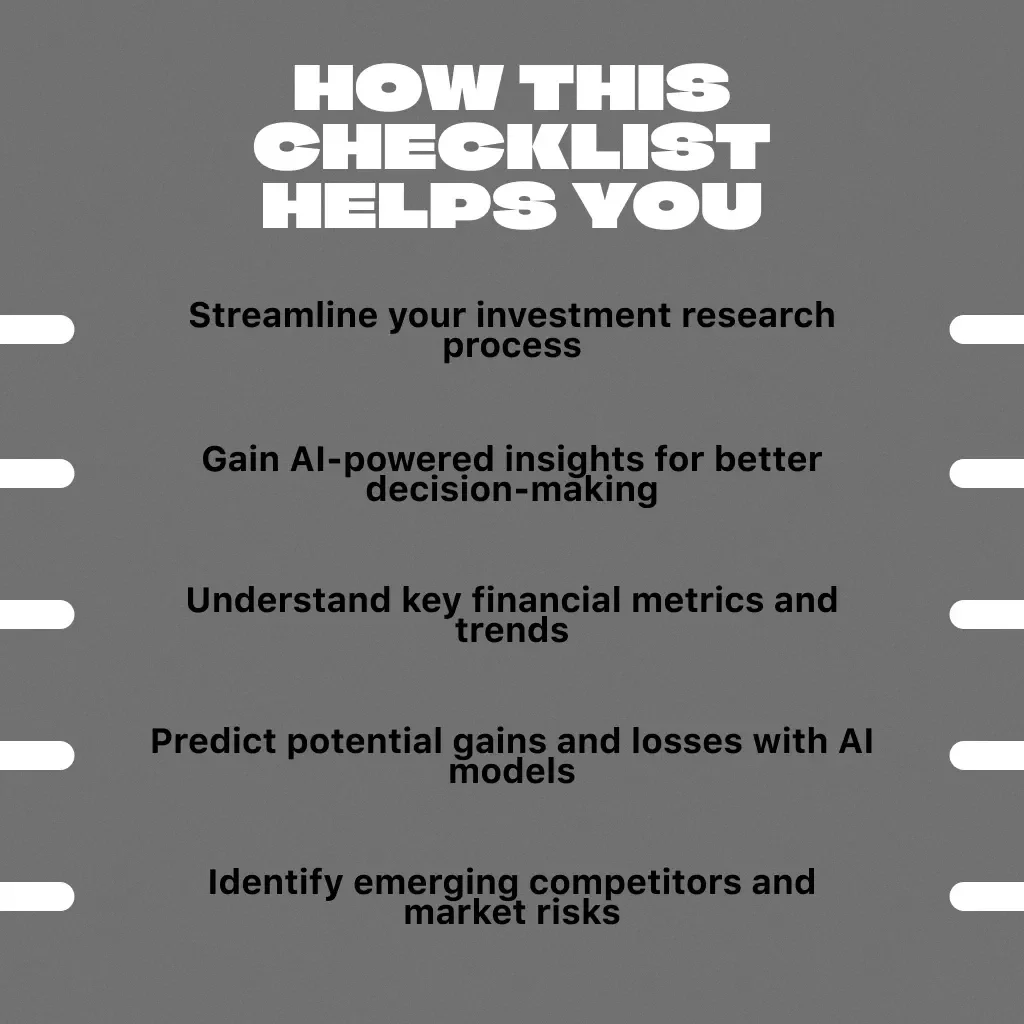 Questions to Ask AI for Investment Research Checklist - Comprehensive Guide for Smarter Investment Decisions