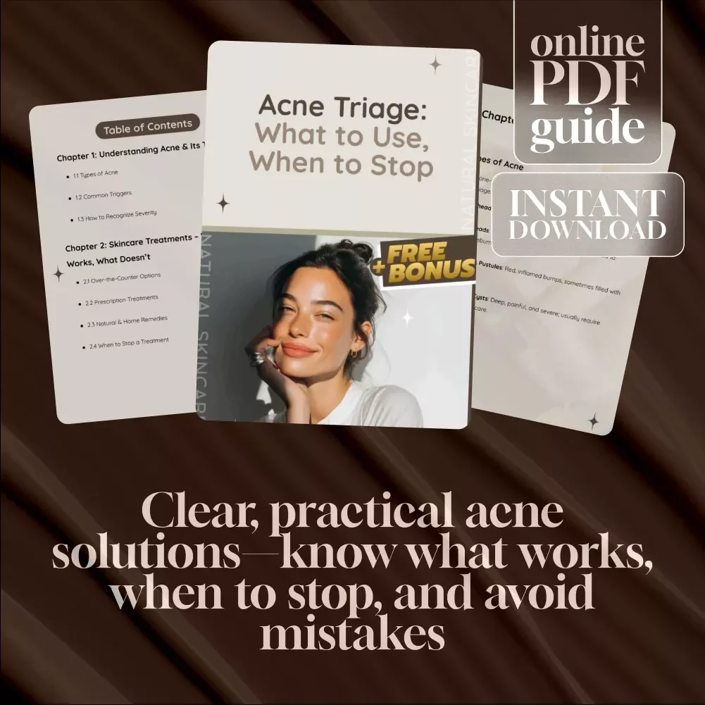 Acne Triage: What to Use, When to Stop | Digital Acne Guide, Skincare Treatments, Mistakes to Avoid & AI-Powered Solutions (Instant Download)